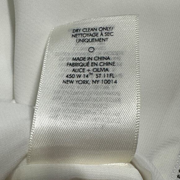 Alice + Olivia Size XL Classic Harmon Cami Strap Bodysuit White Satin Minimalist - Picture 9 of 11